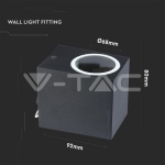 Фасадно Тяло за Стена GU10 Алуминий Квадрат Черно Една Посока IP44