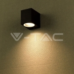 Фасадно Тяло за Стена GU10 Алуминий Квадрат Черно Една Посока IP44