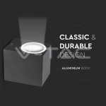 Фасадно Тяло за Стена GU10 Алуминий Квадрат Черно Една Посока IP44