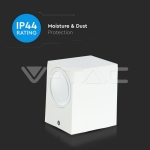 Фасадно Тяло за Стена GU10 Квадрат Бяло Тяло Една Посока IP44