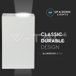 Фасадно Тяло за Стена GU10 Квадрат Бяло Тяло Две Посоки IP44