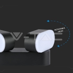 12W LED Стенна Лампа Двойна Черна Подвижна IP65 3000K