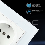 Контакт EU 16А Стъклен Панел Бял