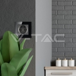 Контакт EU 16А Стъклен Панел Черен