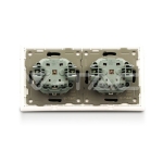 Контакт EU 16A Стъклен Панел Двоен Сериен Бял