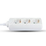 3 Гнезда Разклонител Кабел 1.5м Бял