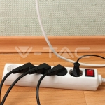 5 Гнезда Разклонител с Ключ Кабел 5м Бял