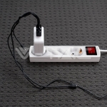 4 Гнезда Комбиниран Разклонител с Ключ Кабел 1.5м Бял