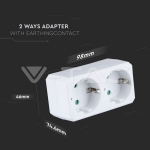 2 Щепсел Разклонител 10/16А 250V Бял