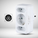 2 Щепсел Разклонител 2Х Мини 1Х 10/16А 250V Бял