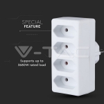 4 Щепсел Разклонител 4Х Мини 10А 250V