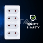 4 Щепсел Разклонител 4Х Мини 10А 250V