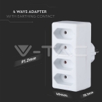 4 Щепсел Разклонител 4Х Мини 10А 250V