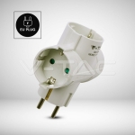 3 Щепсел Разклонител 10/16А 250V Странищен Бял