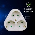 3 Щепсел Разклонител 10/16A 250V Триъгълник Бял