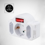 3 Щепсел Разклонител С Ключ 10/16А 250V Бял