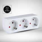 3 Щепсел Разклонител 10/16А 250V Бял