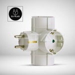3 Щепсел Разклонител 10/16А 250V Страничен Бял