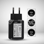 USB QC3.0 Адаптер Блистер Черен