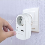 Щепсел Адаптер Шуко С 2ХUSB 5V 2.1A Бял