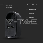 Щепсел Адаптер Шуко С 2ХUSB 5V 2.1A Черен