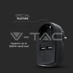 Щепсел Адаптер Шуко С 2ХUSB 5V 2.1A Черен