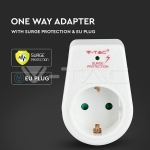 1 Щепсел Адаптер 16А 250V Бял Защита