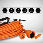 30М Удължител 16А Оранжев EU Стандарт IP44