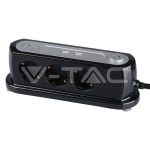 3 Гнезда Разклонител 3х1.5-1.4м. Бутон Защита Черен