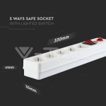 5 Гнезда Разклонител 3х1.5-1.4м. Двойна Защита