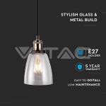 Стъклен Пендел Винтидж Прозрачен Ф140