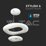 60W Пендел Кръг 3 Цветен Димиращ Бял