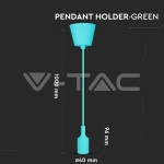 E27 Пендел Зелен