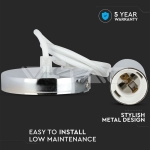 Пендел Хромиран Купол Светло Бял