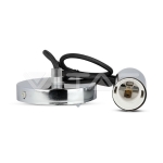 Пендел Хромиран Купол Светло Черен Кабел