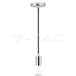 Пендел Хромиран Купол Светло Черен Кабел