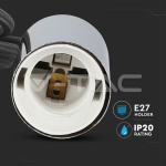 Пендел Хромиран Купол Светло Черен Кабел