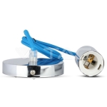 Пендел Хромиран Купол Светло Син Кабел