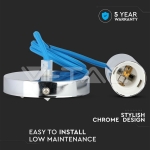 Пендел Хромиран Купол Светло Син Кабел