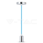 Пендел Хромиран Купол Светло Син Кабел