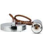 Пендел Хромиран Купол Светло Кафяв Кабел