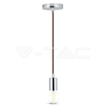 Пендел Хромиран Купол Светло Кафяв Кабел