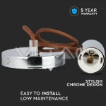 Пендел Хромиран Купол Светло Кафяв Кабел