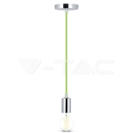 Пендел Хромиран Купол Светло Зелен Кабел