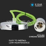 Пендел Хромиран Купол Светло Зелен Кабел