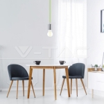 Пендел Хромиран Купол Светло Зелен Кабел