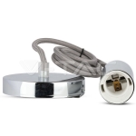 Пендел Хромиран Купол Светло Сив Кабел