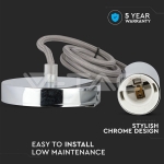 Пендел Хромиран Купол Светло Сив Кабел