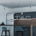 Пендел Хромиран Купол Светло Сив Кабел