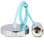 Пендел Хромиран Купол Светло Син Кабел